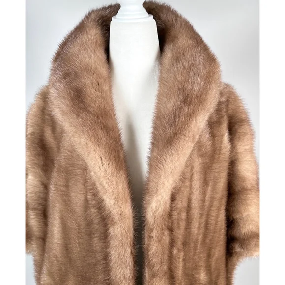 Roberts-Lories San Francisco Mink Stile Brown Fur Stole Cape OS - Picture 4 of 15